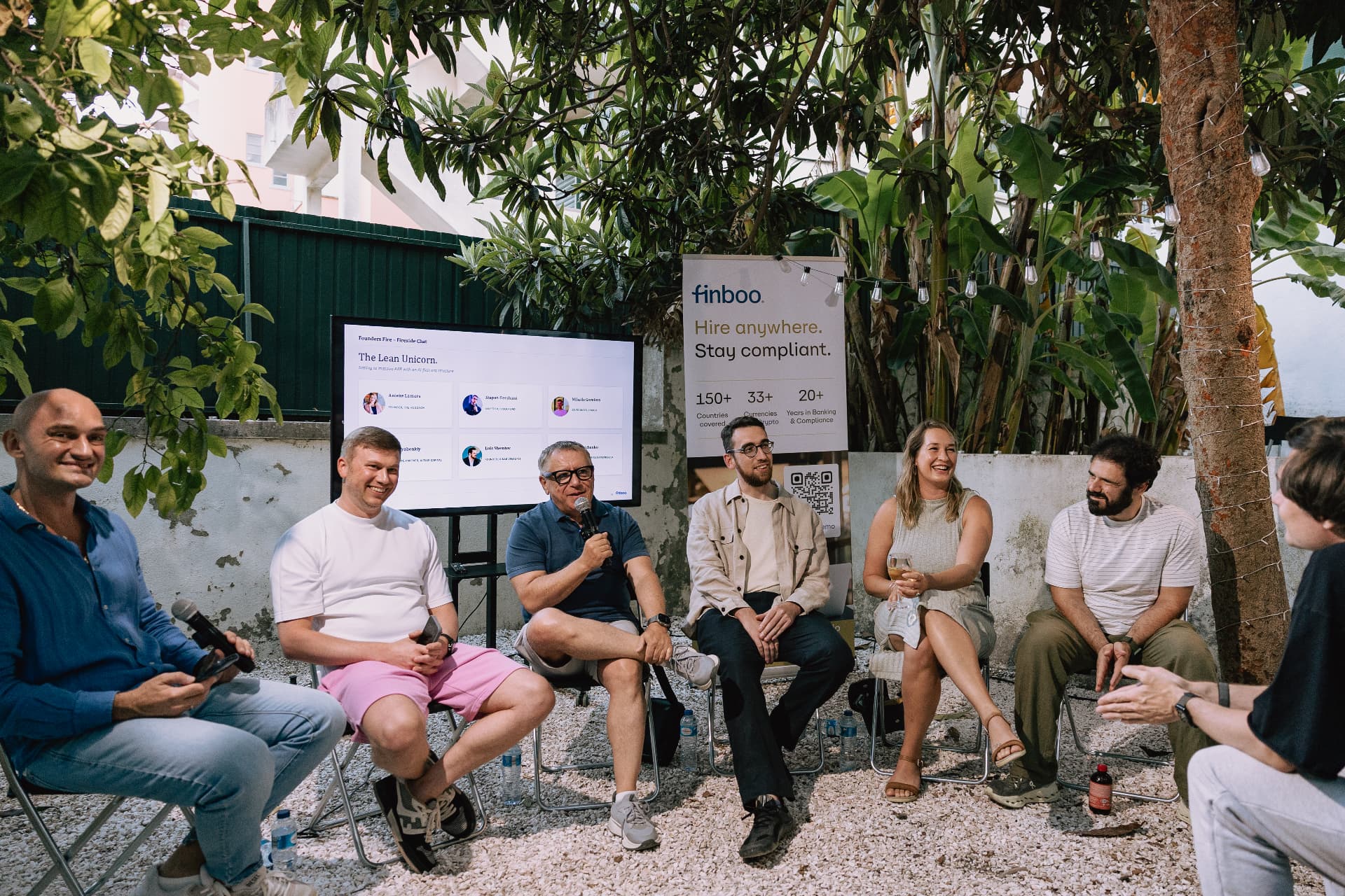 Fireside chat panel at a Founders Fire event