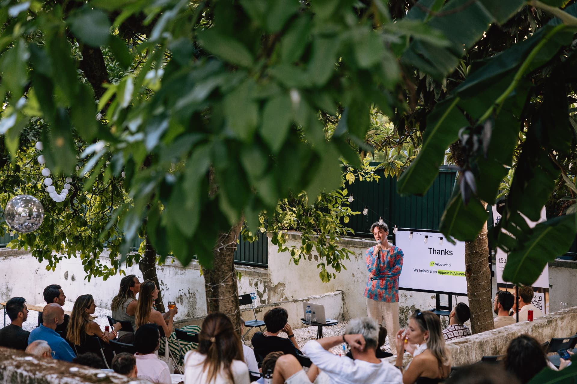 Speaker presenting to the audience at a Founders Fire event